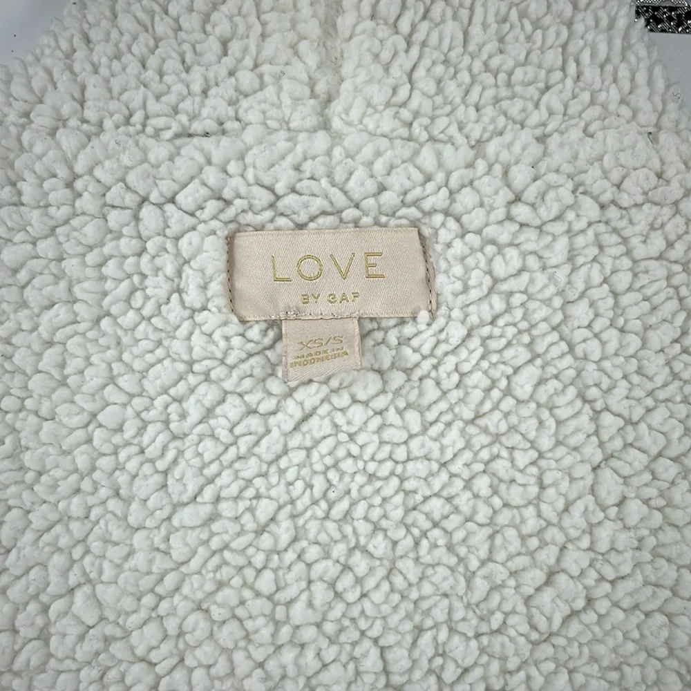 LOVE by GAP oatmeal sherpa waterfall sweatshirt cardigan Size XS Small S